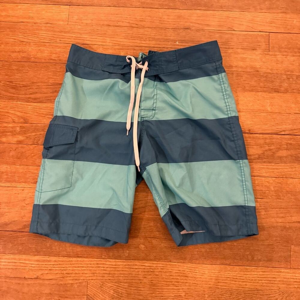 Old Navy teal green men's board shorts swim trunks size medium M
 b46